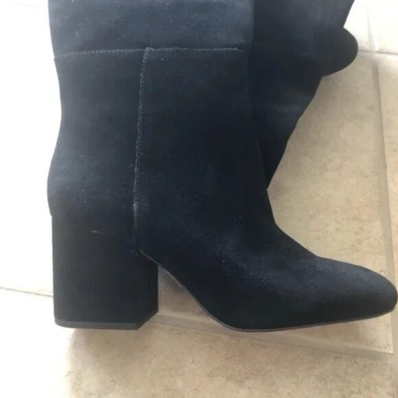 J.Crew Sadie over the knee tall suede boots Black sz 6 - Picture 3 of 10
